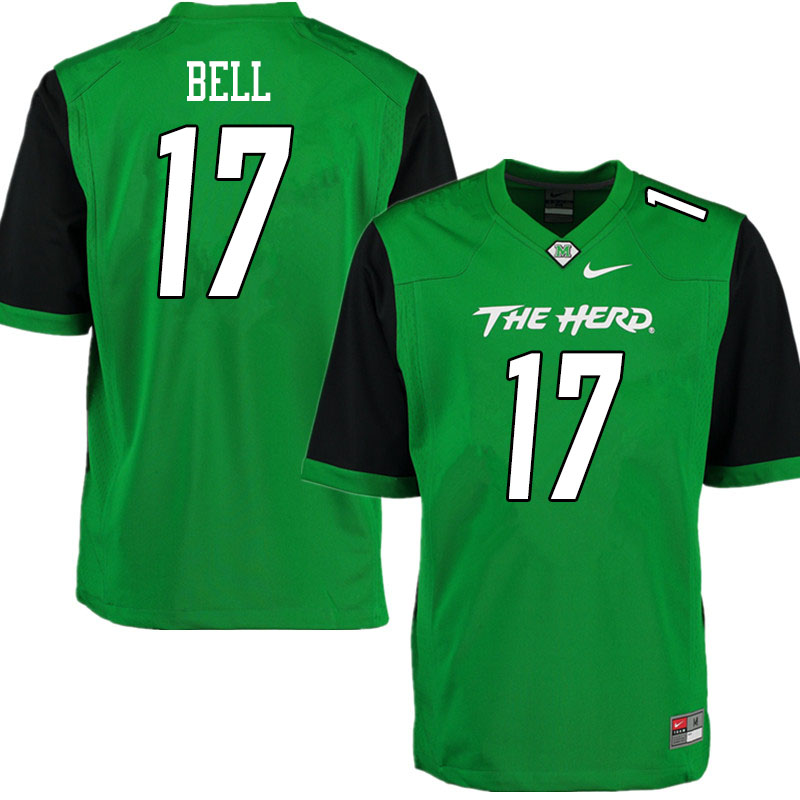 Men #17 Charles Bell Marshall Thundering Herd College Football Jerseys Sale-Gren